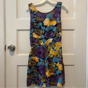 Bold floral mini dress, Reformation